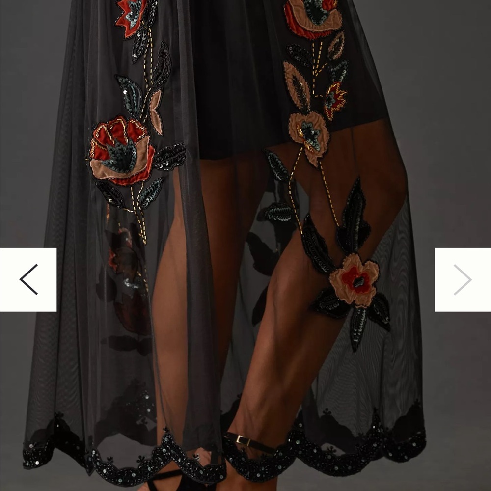 Anthropologie Not So Serious by Pallavi Mohan Midnight Garden Maxi Dress - Picture 8 of 14